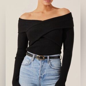 Astr the Label black off the shoulder top
